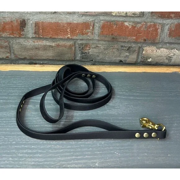 7’ Biothane Standard Dog Leash w/Traffic Handle 5/8" wide Brass Trigger Snap USA - Picture 1 of 7
